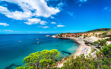 Picturesque Cala d'Hort beach. Ibiza, Balearic Islands. Spainの写真素材
