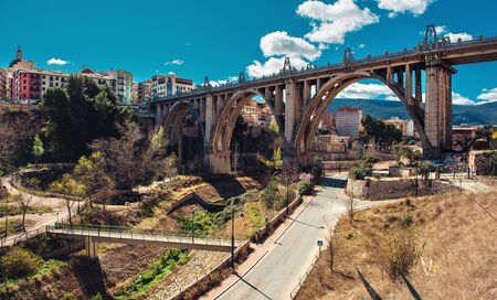 San Jordi Bridge, Art Deco style, one of the most famous bridge in Alcoy city.  The city is known as "city of bridges". Province of Alicante, Spainの写真素材
