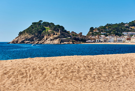 Vila Vella, the oldest part of the town of Tossa del Mar, Costa Brava, Catalonia, Spainの写真素材