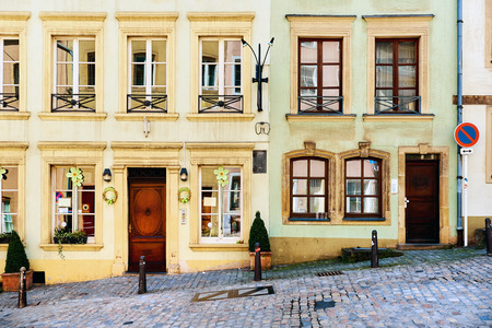 Hillside house in the old town of Luxembourg. Western Europeのeditorial素材