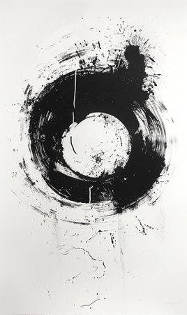 Black and white monochrome abstraction on white vertical backgroundの素材