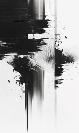 Black and white monochrome abstraction on white vertical backgroundの素材