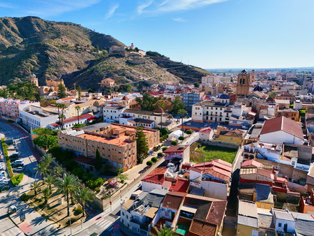 Aerial view of Orihuela townscapeの写真素材