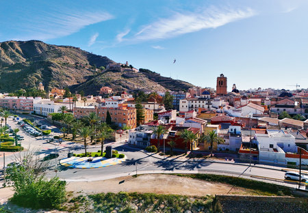 Aerial view of Orihuela townscapeの写真素材