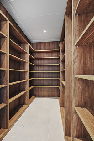 Modern empty walk-in wardrobe interiorの写真素材