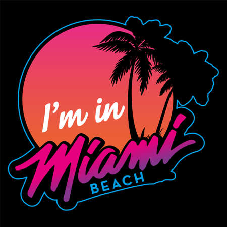 I'm in Miami beach vector illustration epsのイラスト素材