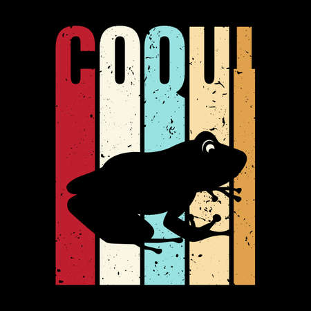 coqui silhouette with vintage style vectorのイラスト素材