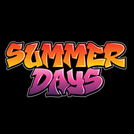 Creative lettering composition of Summer days. T-shirt design template. Isolated on white background. Vector illustration. EPS 10のイラスト素材