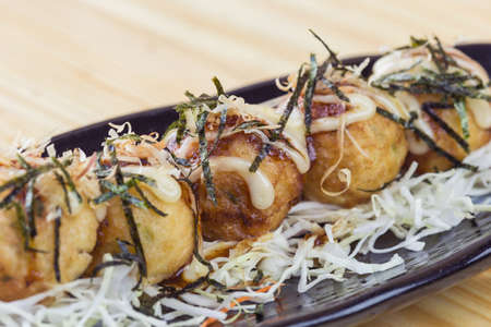 Takoyaki, octopus balls, japanese foodの写真素材