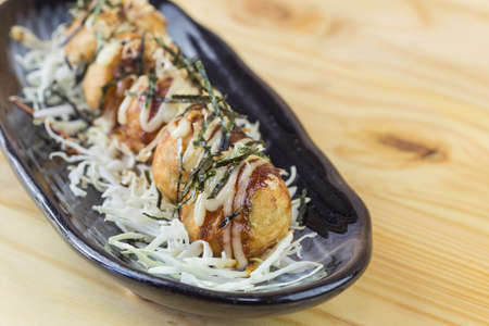 Takoyaki, octopus balls, japanese foodの写真素材
