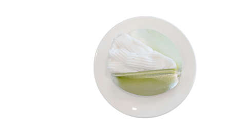 pandan and coconut cake , tasty cake in coffee shopの写真素材