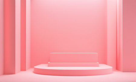 Empty Podium 3D Art Animated, Product Presentation, Banner Template, Digital Background, Website Design, Background Graphic - Artwork generated by AIの素材