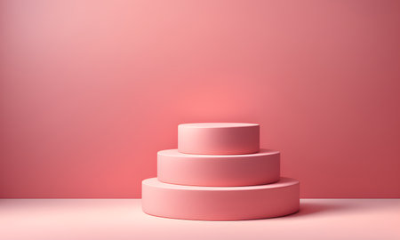 Empty Podium 3D Art Animated, Product Presentation, Banner Template, Digital Background, Website Design, Background Graphic - Artwork generated by AIの素材