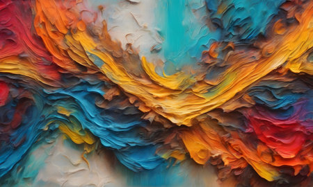 Amazing Abstract Acrylic Splash Painting, Colorful Artwork, Wall Art Design, Wallpaper, Background Graphic - Artwork generated by AIの素材