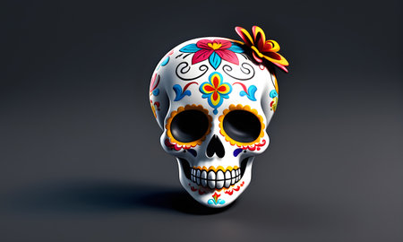 Day Of The Dead Cute 3D Art Animated Banner, Digital Background, Invitation Card, Website Design, Background Graphic - Artwork generated by AIの素材