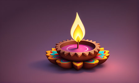 Diwali Festival Cute 3D Art Animated Banner, Digital Background, Invitation Card, Website Design, Background Graphic - Artwork generated by AIの素材