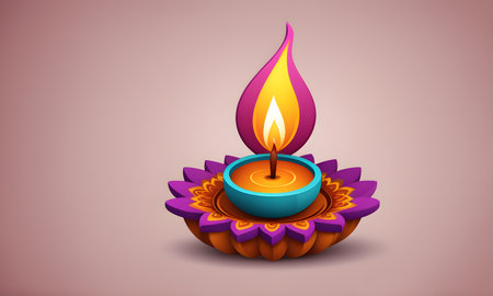 Diwali Festival Cute 3D Art Animated Banner, Digital Background, Invitation Card, Website Design, Background Graphic - Artwork generated by AIの素材