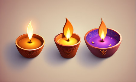 Diwali Festival Cute 3D Art Animated Banner, Digital Background, Invitation Card, Website Design, Background Graphic - Artwork generated by AIの素材