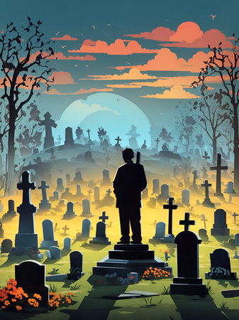 Halloween Background Design Horror Wallpaper Illustration Digital Art, Background Graphic - Artwork generated by AIの素材