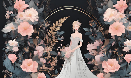 Retro Flower Background, Beautiful Old Florals, Vintage Artwork, Wall Art Design, Wallpaper, Background Graphic - Artwork generated by AIの素材