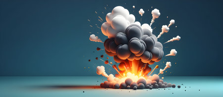 Little Cartoon Explosion 3D Art Graphic Banner Website Design Gift Card Background Digital Graphic - Artwork generated by AIの素材