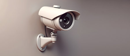 Surveillance Security Cam 3D Art Graphic Banner Website Design Gift Card Background Digital Graphic - Artwork generated by AIの素材