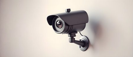 Surveillance Security Cam 3D Art Graphic Banner Website Design Gift Card Background Digital Graphic - Artwork generated by AIの素材