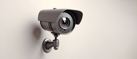 Surveillance Security Cam 3D Art Graphic Banner Website Design Gift Card Background Digital Graphic - Artwork generated by AIの素材