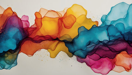 Abstract Alcohol Ink Digital Painting Paper Texture Colorful Watercolor Background Art Design for Wall Art, Merch, Card, Websites, Decorations or your Print on Demand Business - generated by AIの素材