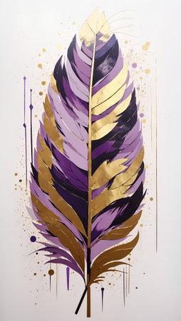 Abstract Feather Artwork Digital Acrylic Painting Paper Texture Colorful Background Art Design for Wall Art, Merch, Card, Websites, Decorations or your Print on Demand Business - generated by AIの素材