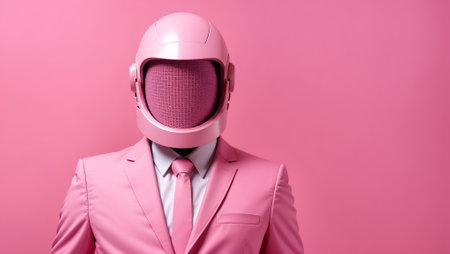 Faceless Pink Portrait Man with Suit Digital Background Abstract Mask Design for Celebration, Merch, Websites, Decorations or your Print on Demand Business - generated by AIの素材