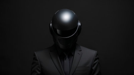 Faceless Black Portrait Man with Suit Digital Background Abstract Mask Design for Celebration, Merch, Websites, Decorations or your Print on Demand Business - generated by AIの素材