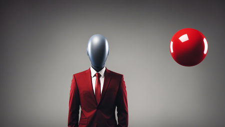 Faceless Portrait Man with Suit Digital Background Abstract Mask Design for Celebration, Merch, Websites, Decorations or your Print on Demand Business - generated by AIの素材