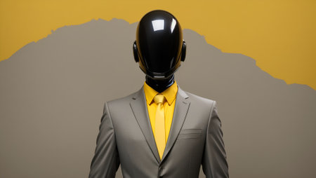 Faceless Portrait Man with Suit Digital Background Abstract Mask Design for Celebration, Merch, Websites, Decorations or your Print on Demand Business - generated by AIの素材