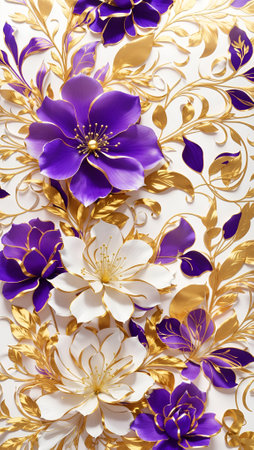 Beautiful Floral Card Design Colorful Blooming Flower Bouquet Background Art Design for Celebration, Merch, Websites, Decorations or your Print on Demand Business - generated by AIの素材