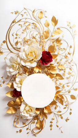 Beautiful Floral Card Design Colorful Blooming Flower Bouquet Background Art Design for Celebration, Merch, Websites, Decorations or your Print on Demand Business - generated by AIの素材