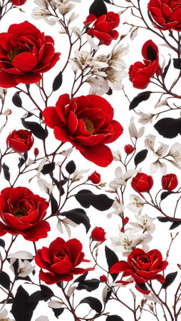 Beautiful Floral Card Design Colorful Blooming Flower Bouquet Background Art Design for Celebration, Merch, Websites, Decorations or your Print on Demand Business - generated by AIの素材