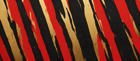 Black Red Gold Painted Stripes Brush Painting Background Colorful Digital Artwork Minimalistic Modern Card Design Wall Art Template for Decorations or your Print on Demand Business - generated by AIの素材