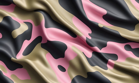Pink Black Camouflage Pattern Military Colors Vector Style Camo Background Graphic Army Wall Art Design Template for Decorations or your Print on Demand Business - generated by AIの素材