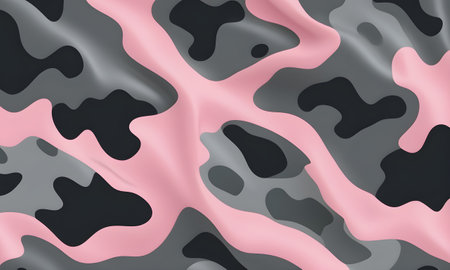 Pink Black Camouflage Pattern Military Colors Vector Style Camo Background Graphic Army Wall Art Design Template for Decorations or your Print on Demand Business - generated by AIの素材