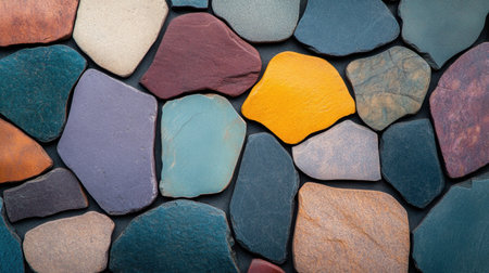 Discover an assortment of colorful and textured stones, perfect for backgrounds or design elements. Ideal for artistic projects, nature themes, and rustic aesthetics.の素材