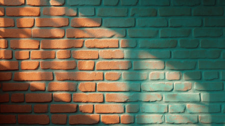 This image showcases a textured wall featuring a warm and cool color palette, accentuated by unique shadows that create an artistic and inviting atmosphere.の素材