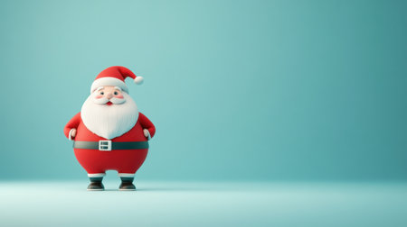 This adorable Santa Claus figurine features a vibrant red costume, classic hat, and a big smile, perfect for holiday decorations and festive cheer at home.の素材