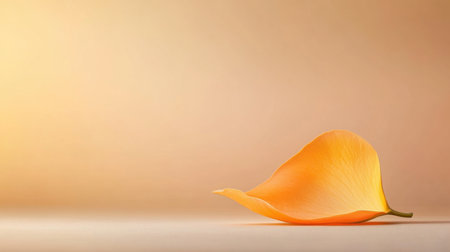 A serene orange flower petal rests gently against a soft gradient background, capturing the essence of natural beauty and minimalist design for artistic inspiration.の素材