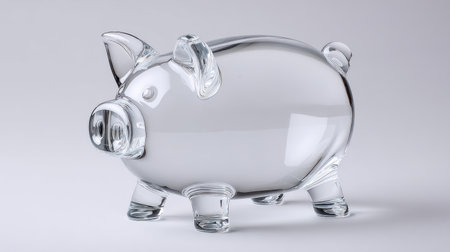 A stunning glass piggy bank sculpture that beautifully combines art and functionality, perfect for modern decor and enhancing financial saving habits.の素材