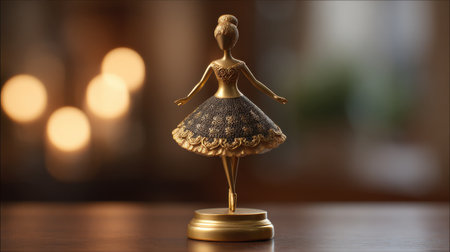 A stunning ballet figurine captures the essence of dance with its elegant posture and intricately designed skirt, perfect for art aficionados.の素材