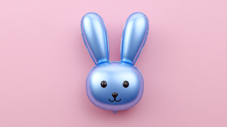 This adorable blue bunny balloon features a glossy finish and adds a playful touch to any celebration. Ideal for parties, events, or spring festivities.の素材