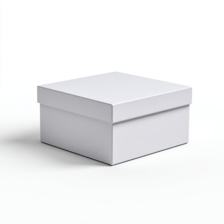 A plain white gift box with a lid, designed for versatile use in packaging, storage, or presentation. Ideal for showcasing products or gifts.の素材
