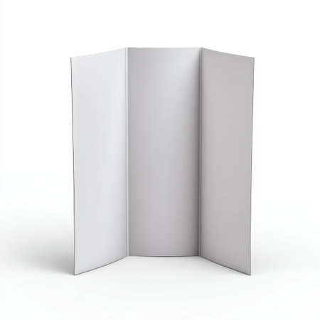 This image features a blank tri-fold brochure template ideal for marketing and advertising needs. The clean design offers a customizable layout, perfect for showcasing services or products in a professional manner. Use it for presentations, events, or branding initiatives to effectively communicate your message.の素材
