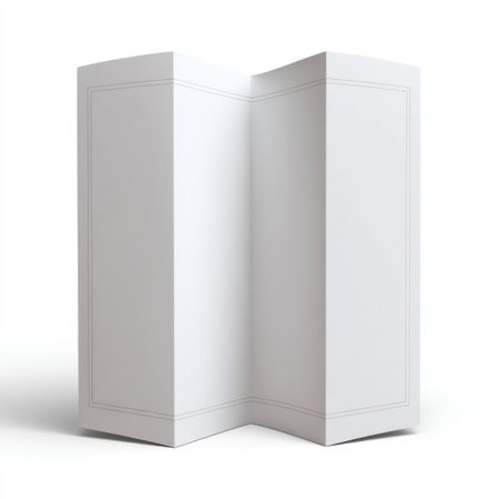 This blank tri-fold brochure template offers a clean and modern space for displaying custom content. Ideal for marketing, presentations, and promotional designs.の素材